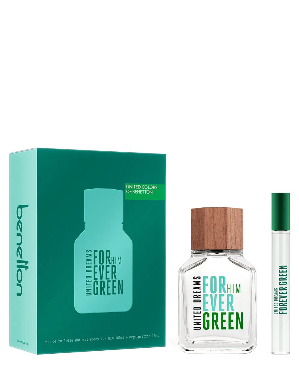 ESTUCHE BENETTON UNITED DREAMS FOREVER GREEN 100ML EDT X2 PIEZAS ORIGINAL