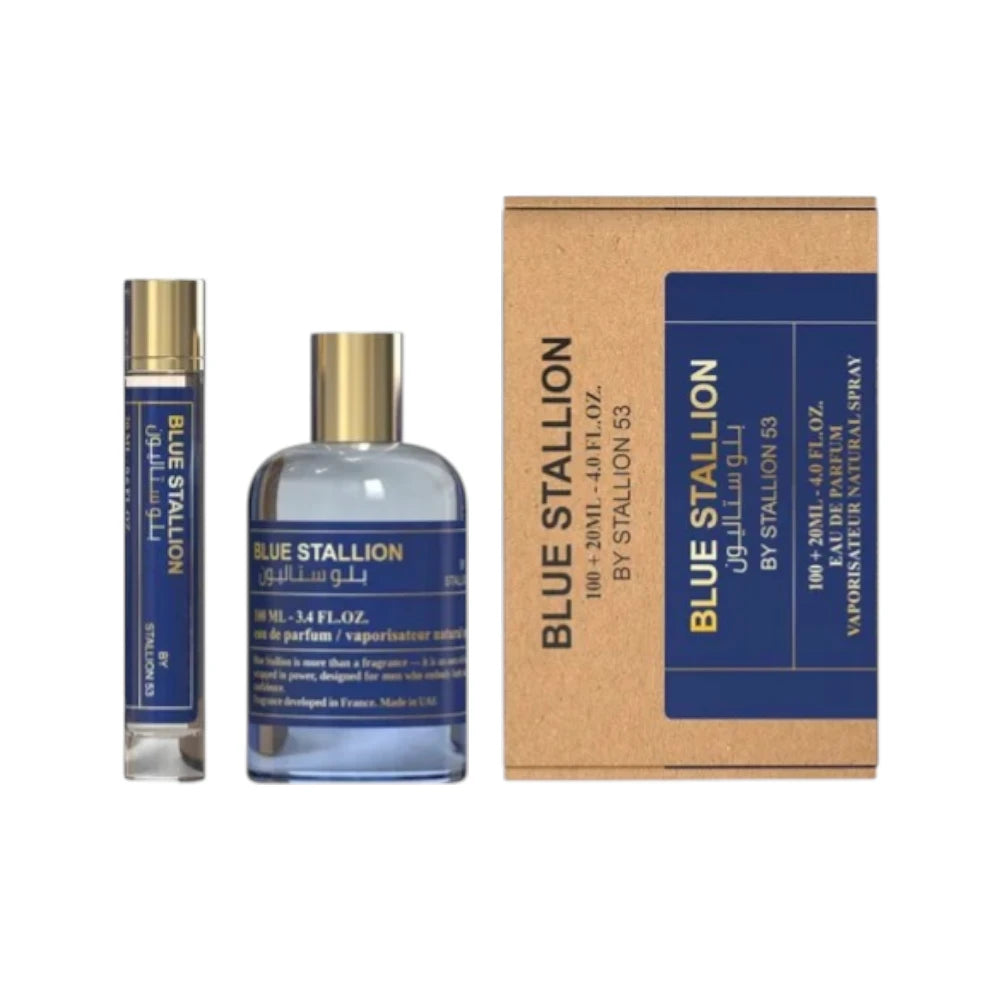 PERFUME EMPER BLUE STALLION BY STALLION 53 100ML+ 20ML EDP ORIGINAL