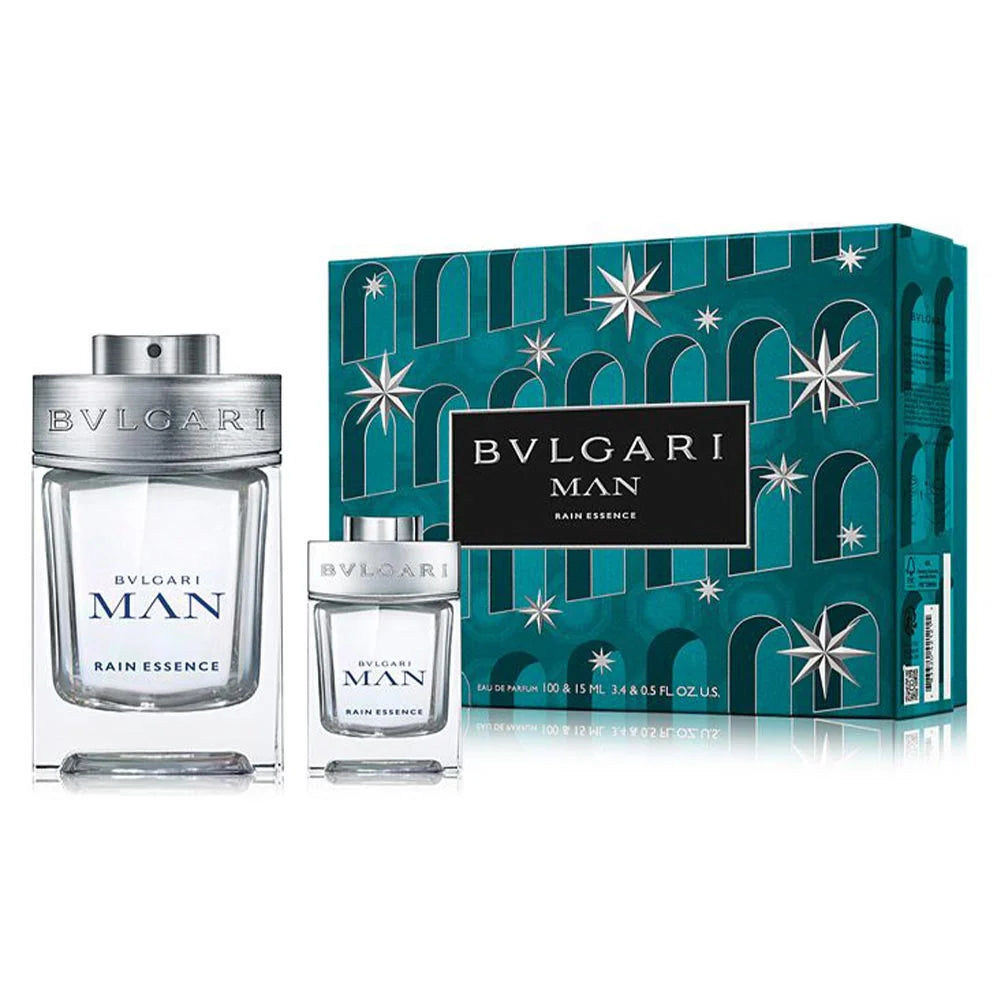 ESTUCHE BVLGARI MAN RAIN ESSENCE 100ML EDP X2 PIEZAS ORIGINAL