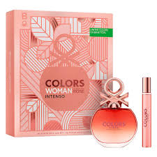 ESTUCHE BENETTON COLORS ROSE INTENSE 80ML EDP X2 PIEZAS ORIGINAL
