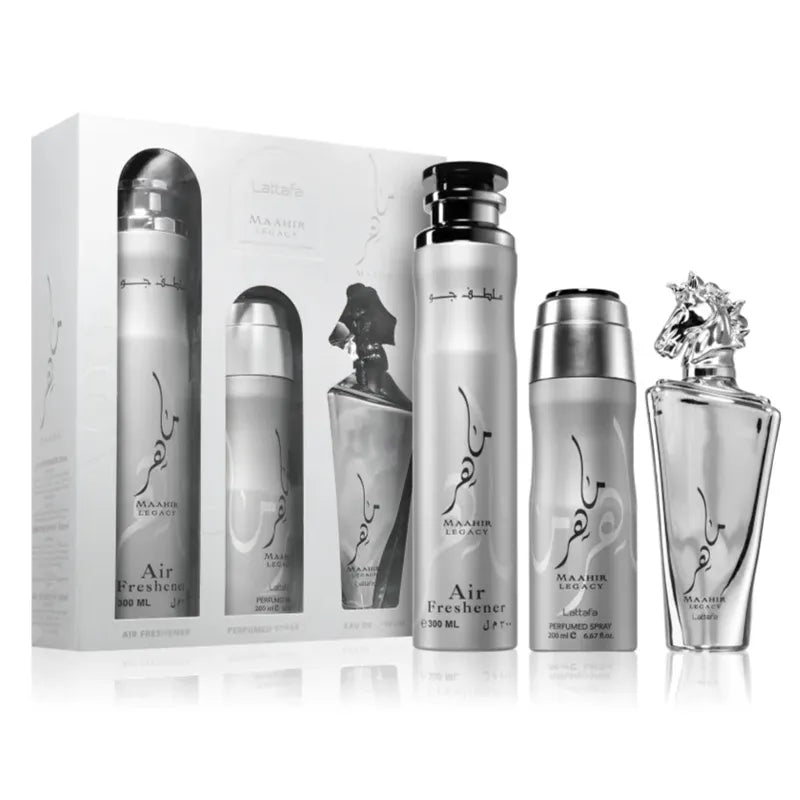 ESTUCHE LATTAFA MAAHIR LEGACY X3 PIEZAS 100ML EDP ORIGINAL