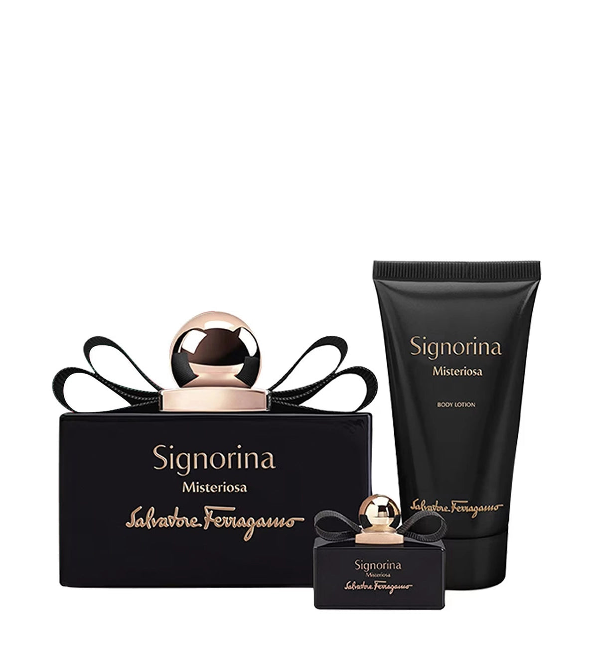 ESTUCHE SALVATORE FERRAGAMO SIGNORINA MISTERIOSA X3 PIEZAS 100ML EDP ORIGINAL