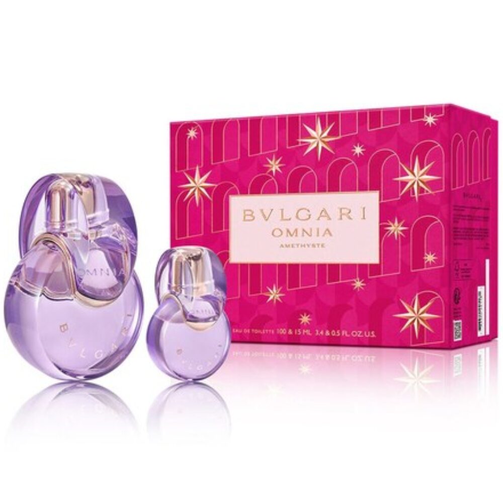 ESTUCHE BVLGARI OMNIA AMETHYSTE 100ML EDT X2 PIEZAS ORIGINAL
