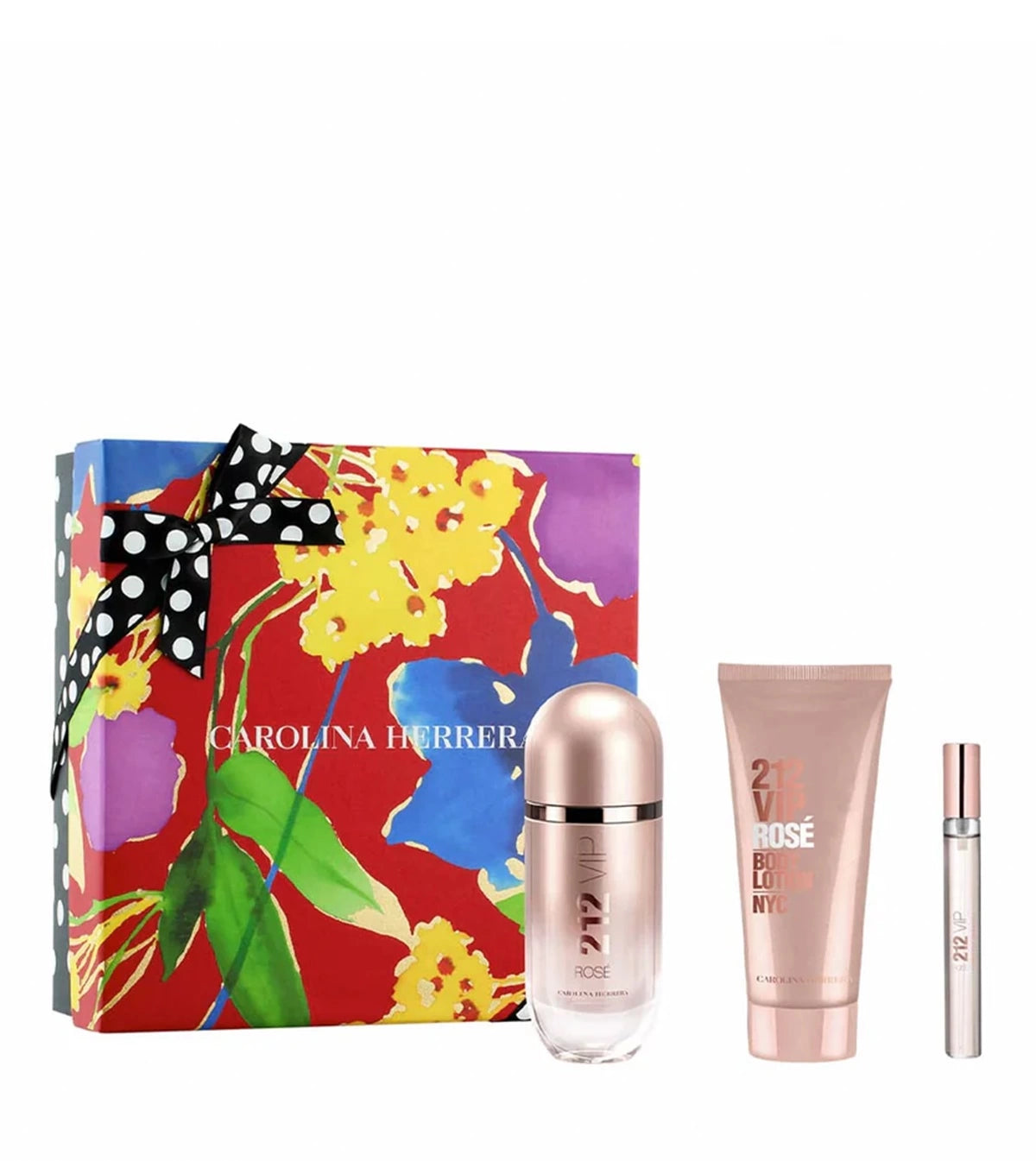 ESTUCHE CAROLINA HERRERA 212 VIP ROSE 80ML EDP X3 PIEZAS ORIGINAL