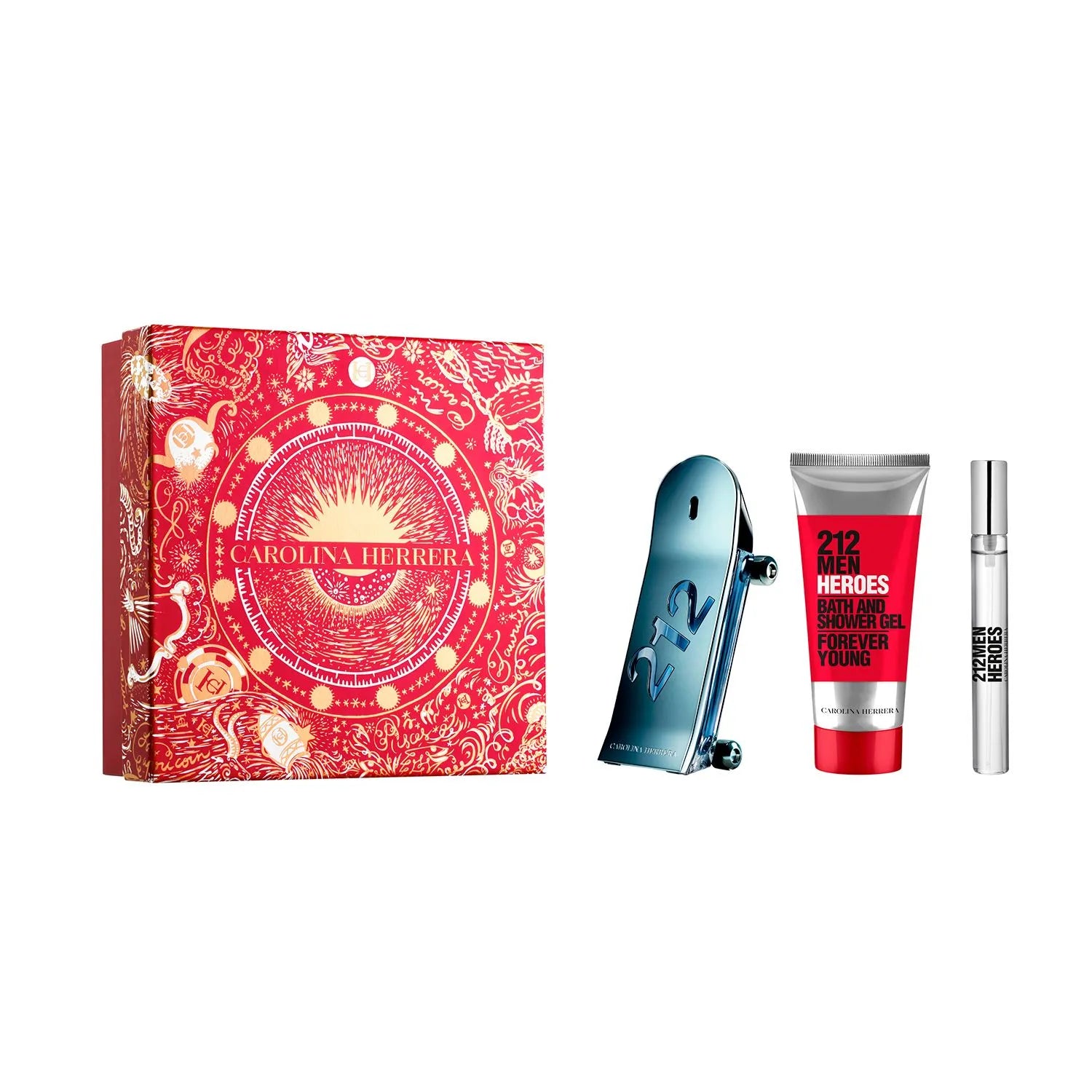ESTUCHE CAROLINA HERRERA 212 HEROES 90ML EDT X3 PIEZAS ORIGINAL