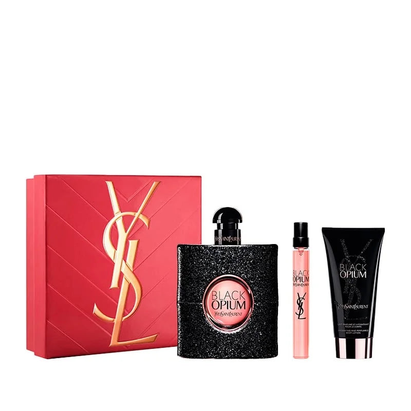 ESTUCHE YVES SAINT LAURENT BLACK OPIUM 100ML EDP X3 PIEZAS ORIGINAL